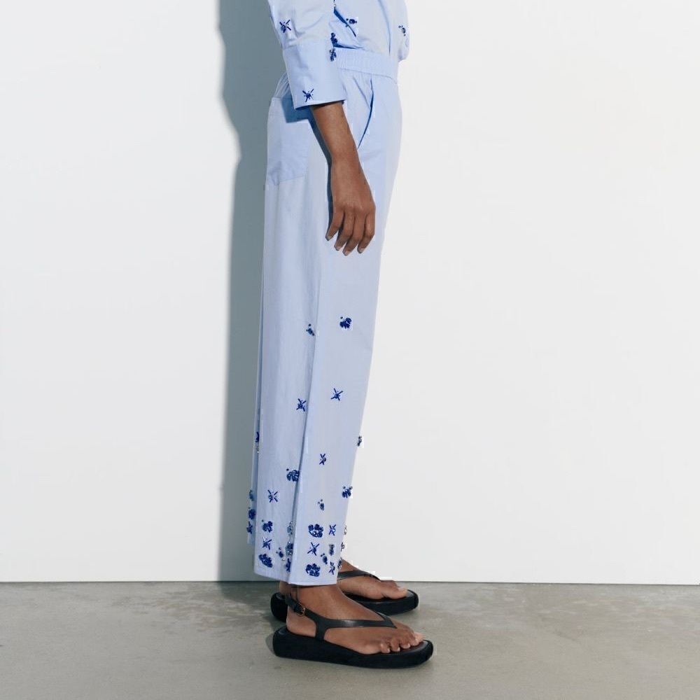 ZARA JEWEL POPLIN PANTS - Picture 2 of 3